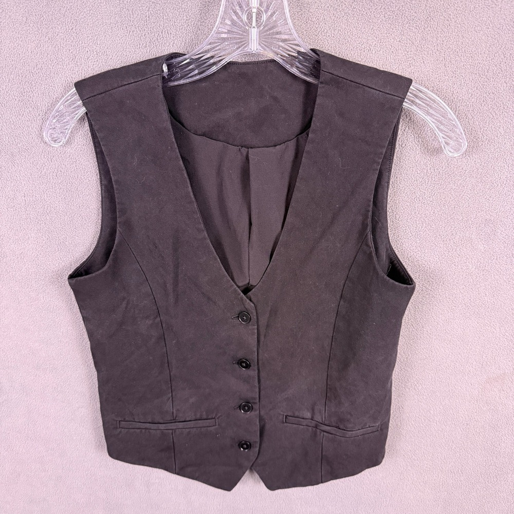 Vuori‎ Coastline Vest Black Button Up Tailored Women's XS Office Chic Preppy